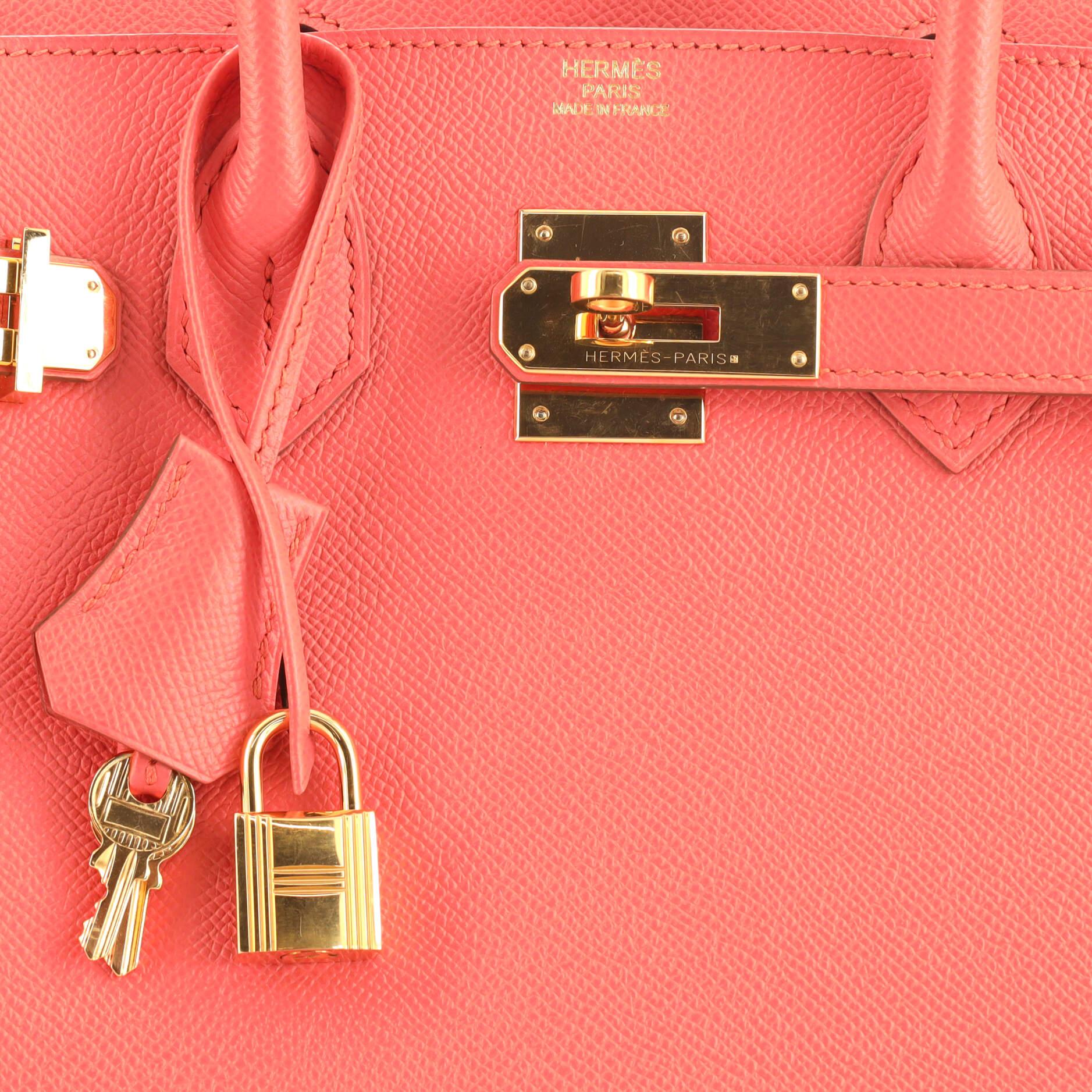 Hermes Birkin Handbag Flamingo Epsom with Gold Hardware 30 2