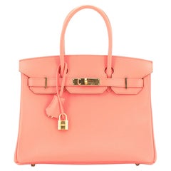 Hermes Birkin Handbag Flamingo Epsom with Gold Hardware 30