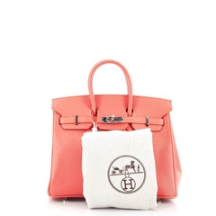 Hermes Birkin Handbag Flamingo Epsom with Palladium Hardware 25
