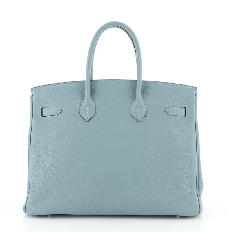 Blue Hermes Birkin Handbag