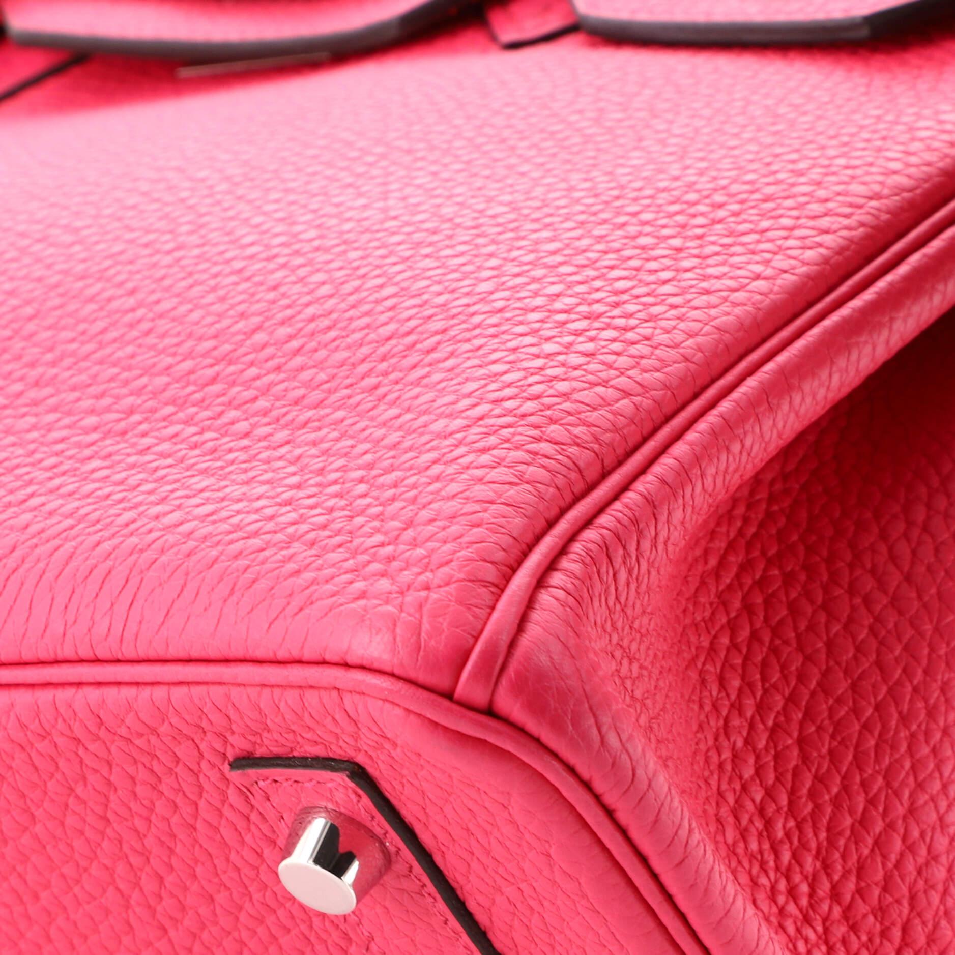 Hermes Birkin Handbag Framboise Clemence with Palladium Hardware 30 4