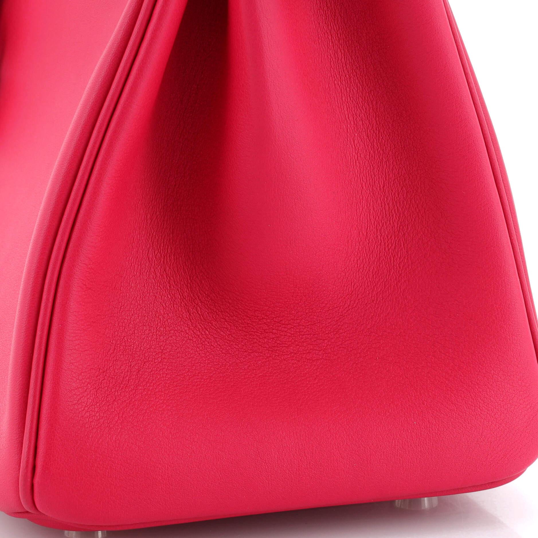 Hermes : Birkin Handbag Framboise Swift with Palladium Hardware 25 4