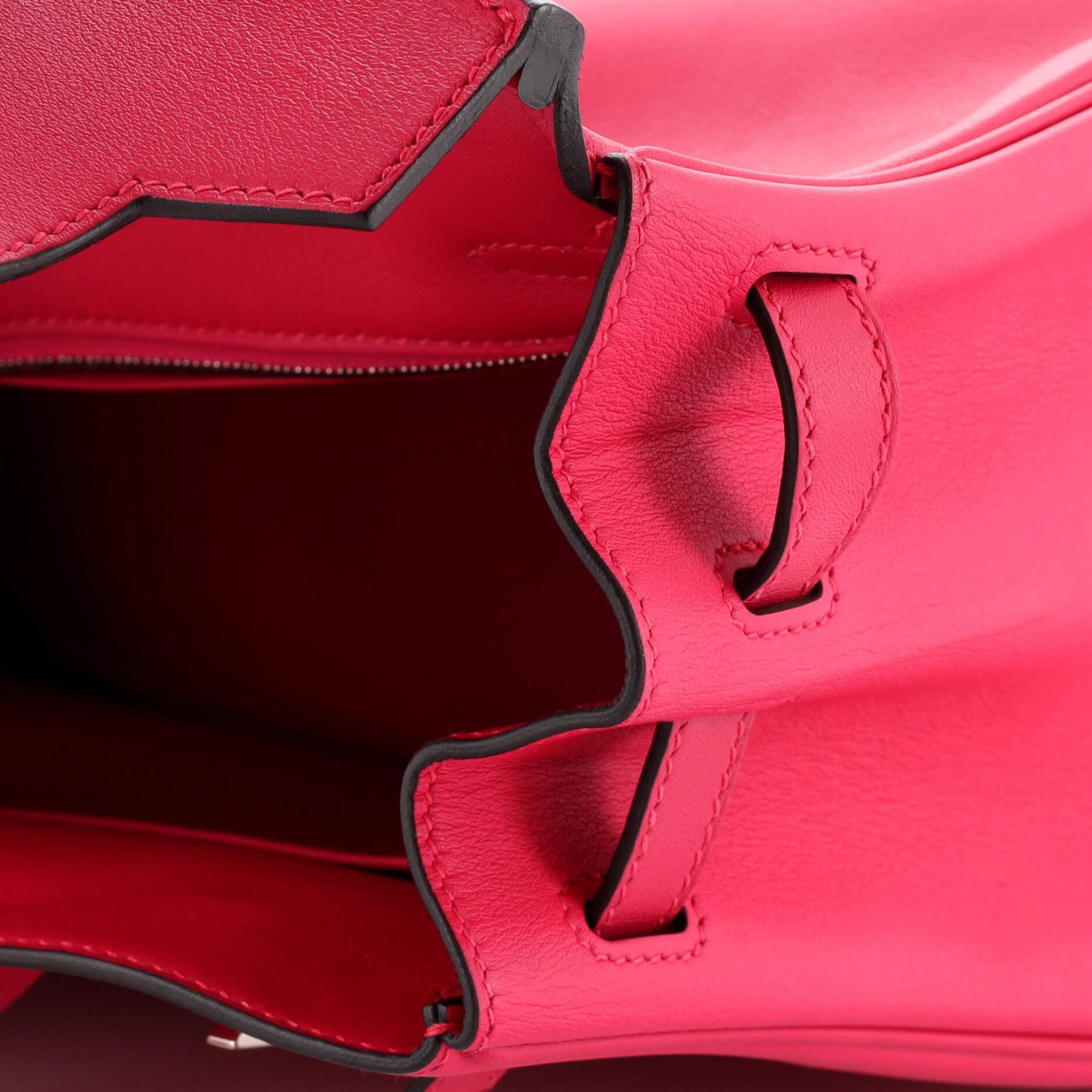 Hermes : Birkin Handbag Framboise Swift with Palladium Hardware 25 5