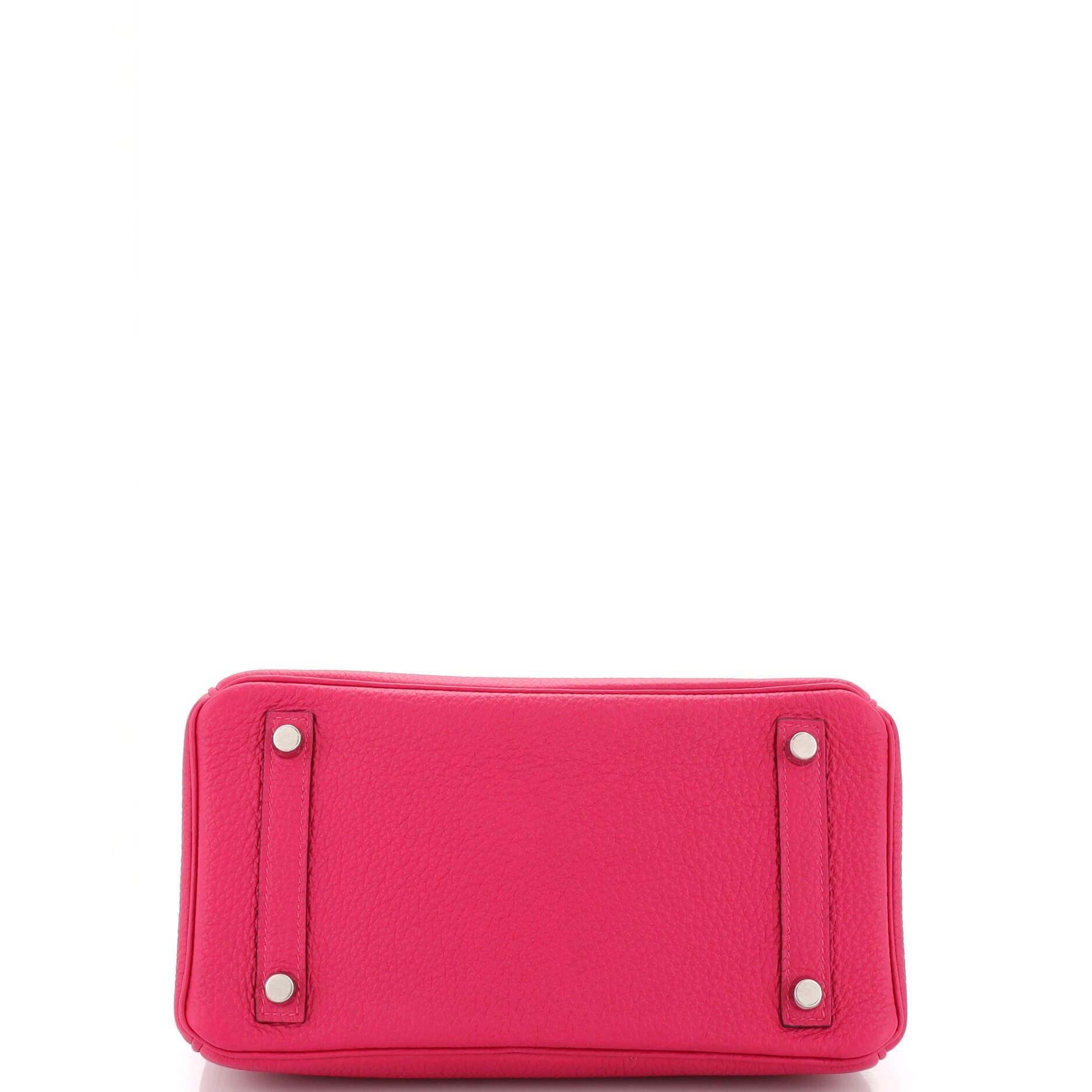 Hermes Birkin Handbag Framboise Togo with Palladium Hardware 25 For Sale 1