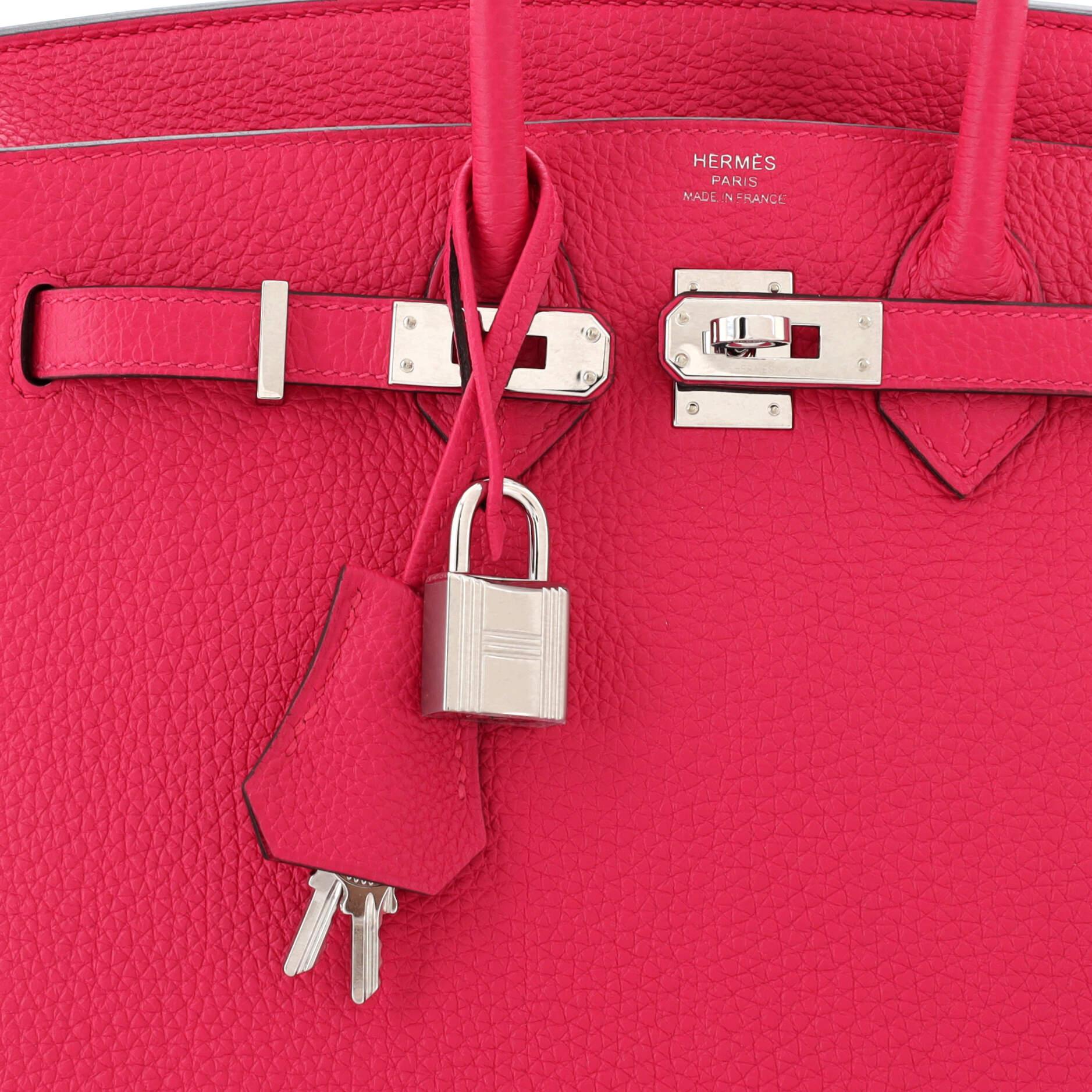Hermes Birkin Handbag Framboise Togo with Palladium Hardware 25 2
