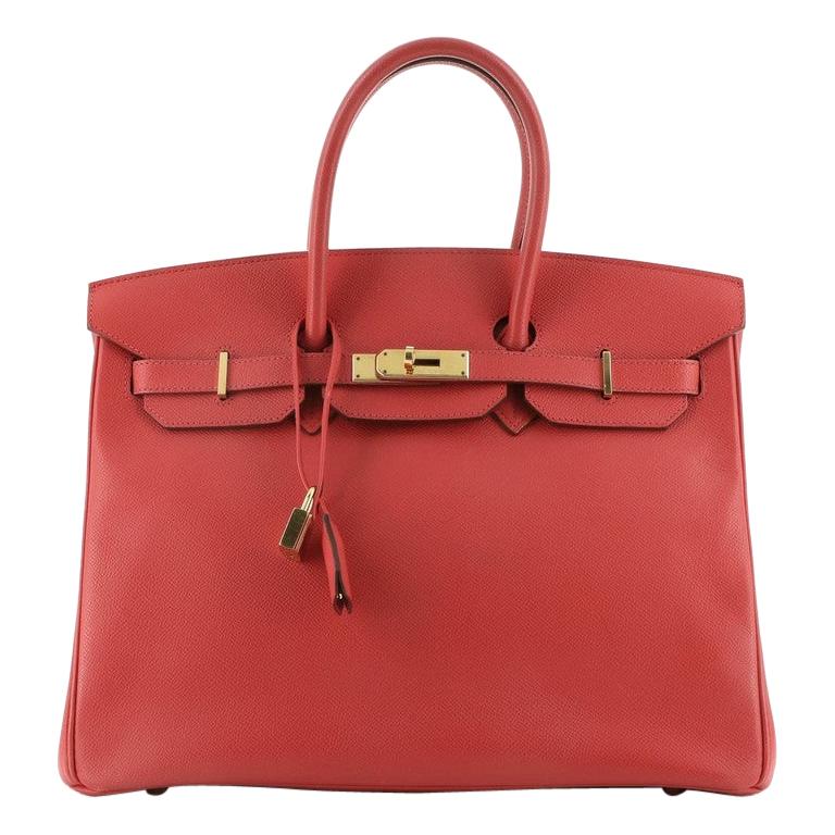 Hermes Birkin Handbag Geranium Epsom with Gold Hardware 35