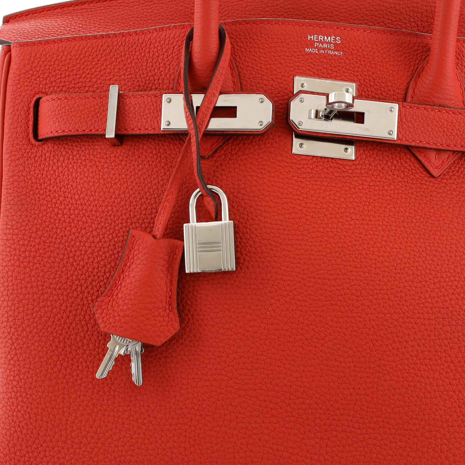 Hermes Birkin Handbag Geranium Togo with Palladium Hardware 30 3