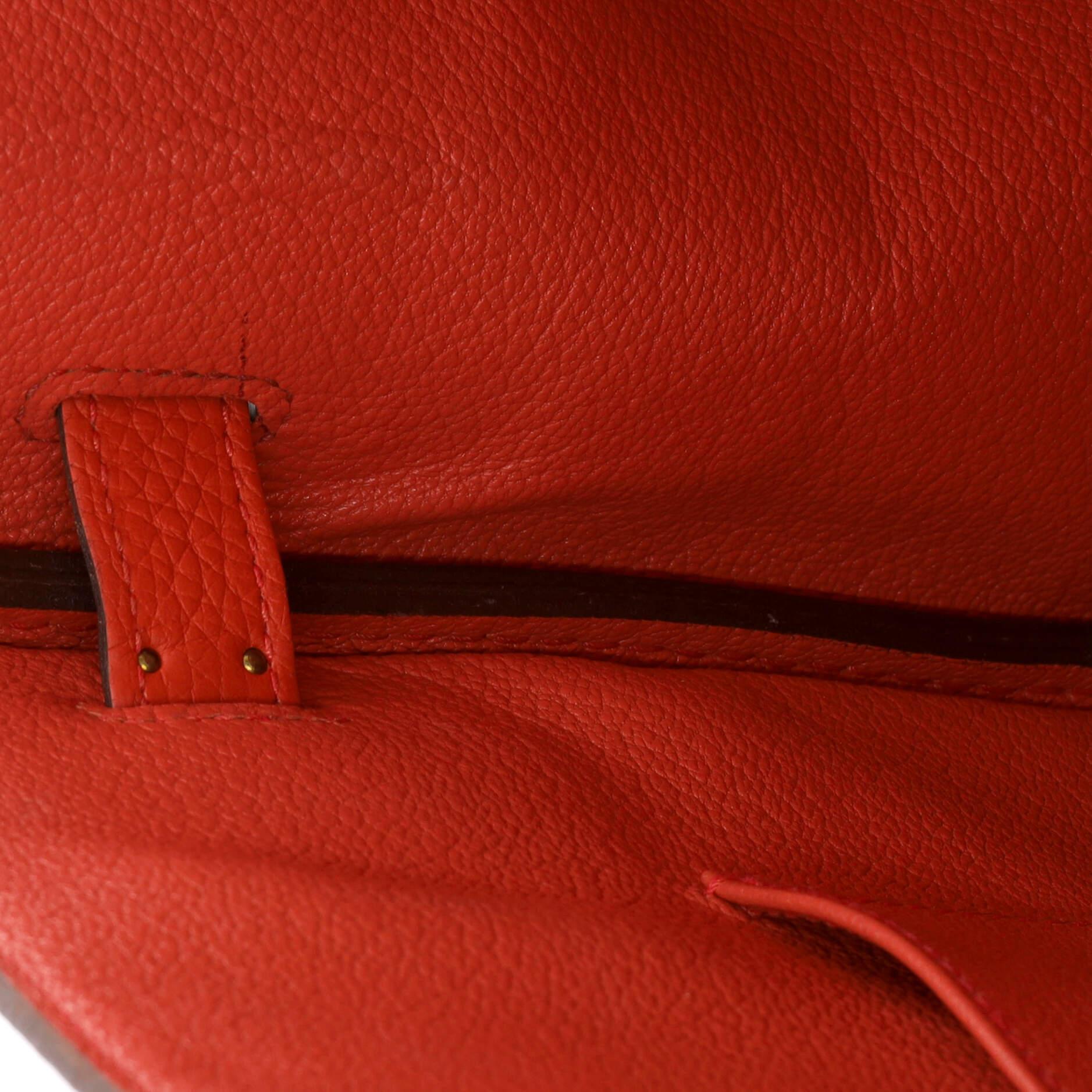 Hermes Birkin Handbag Géranuim Clemence with Gold Hardware 35 For Sale 6