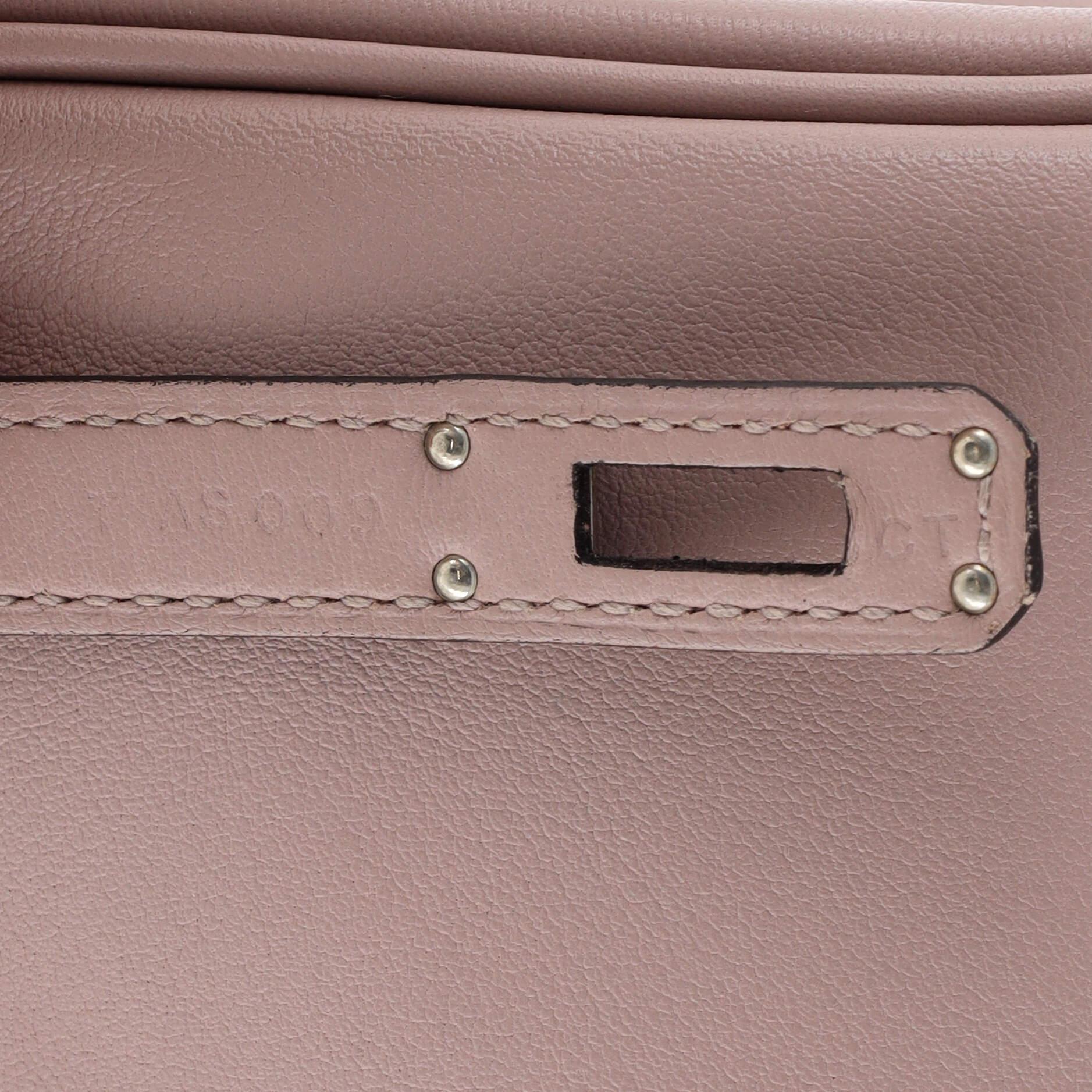 Hermes Birkin Handbag Glycine Swift with Palladium Hardware 25 For Sale 11