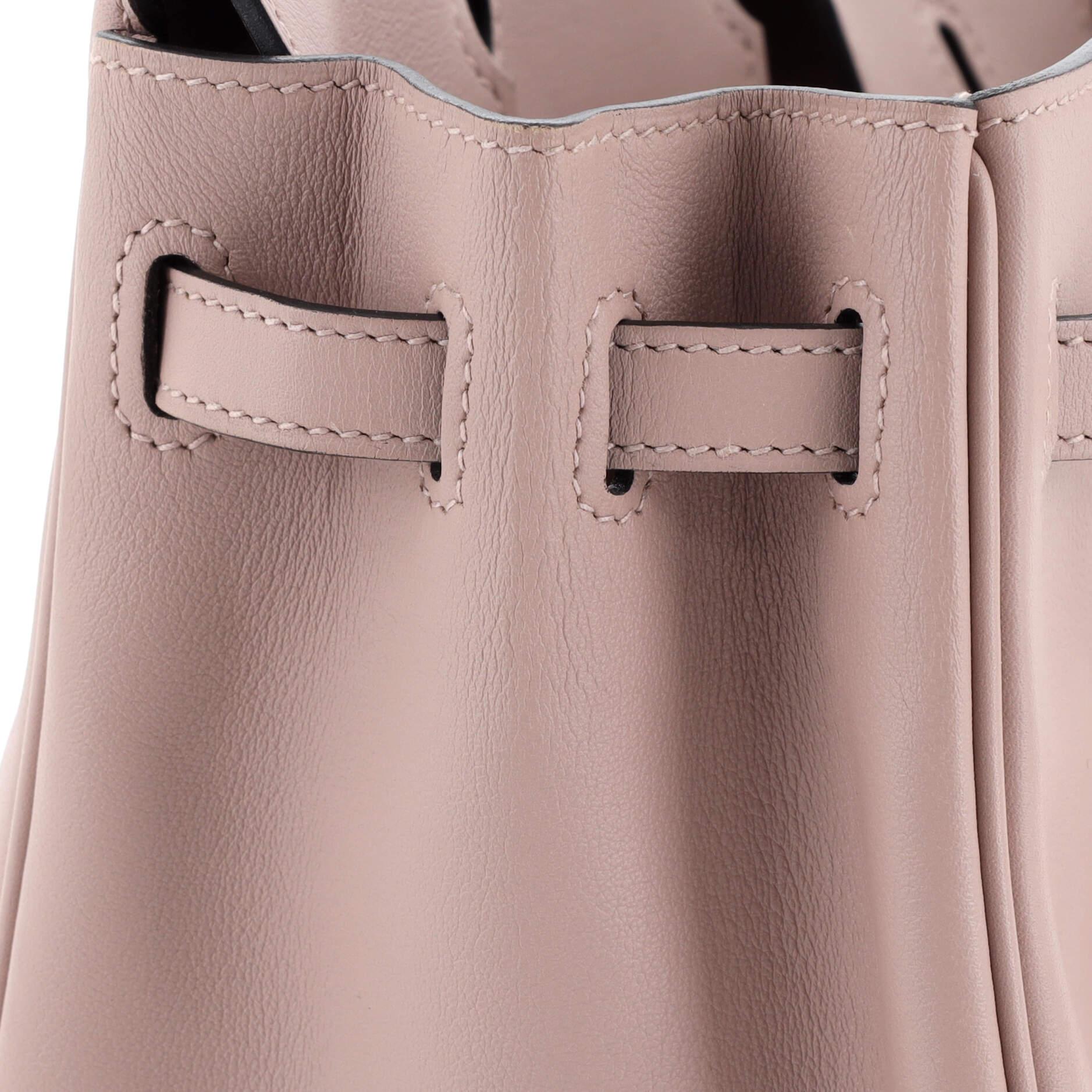 Hermes Birkin Handbag Glycine Swift with Palladium Hardware 25 For Sale 4