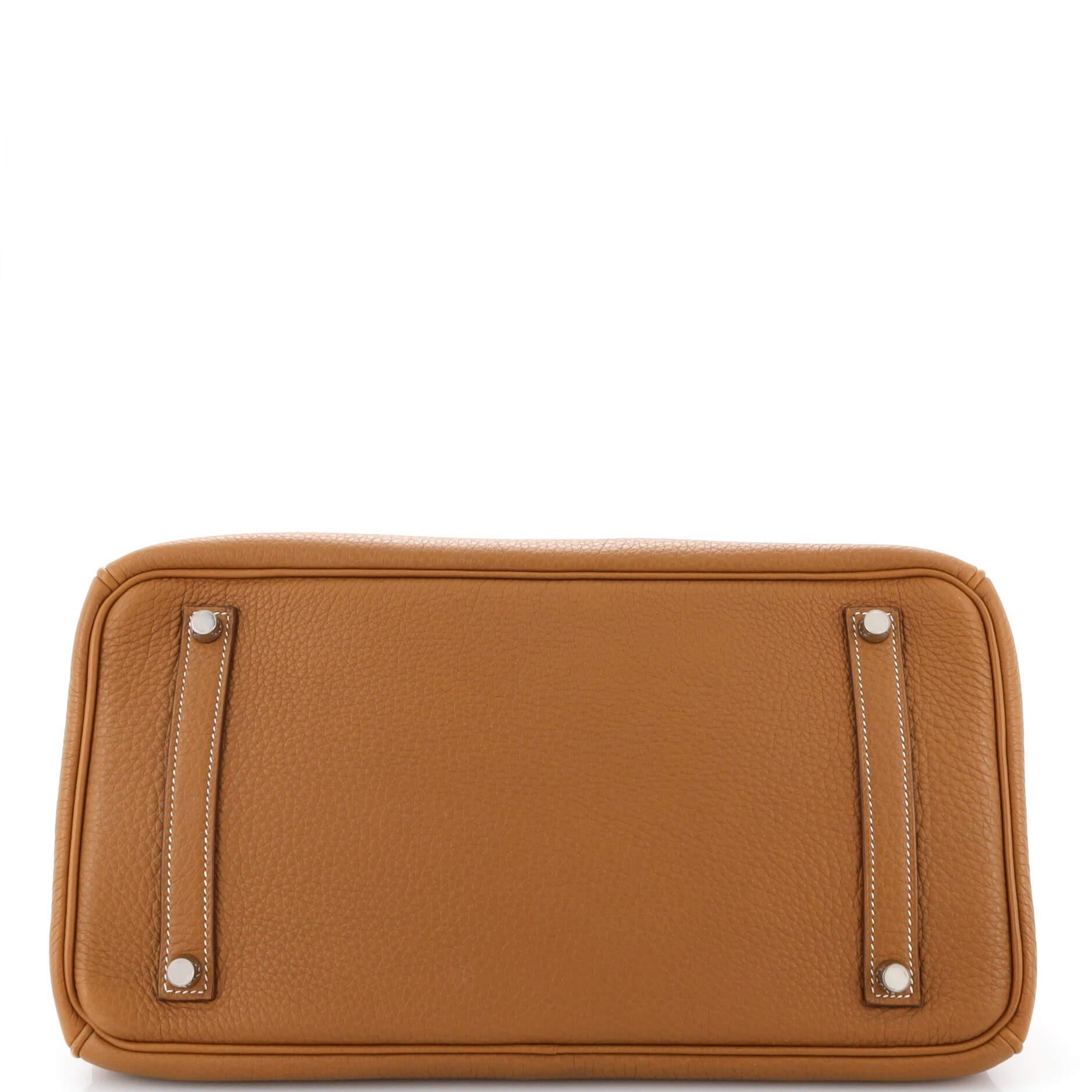 Hermes Birkin Handbag Gold Clemence with Palladium Hardware 35 For Sale 1
