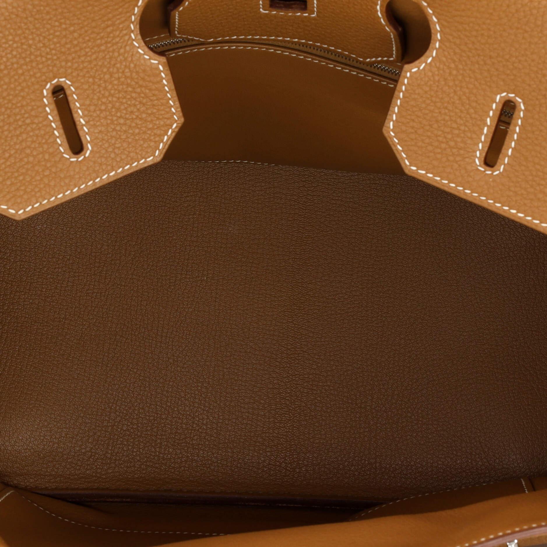 Hermes Birkin Handbag Gold Clemence with Palladium Hardware 35 For Sale 2