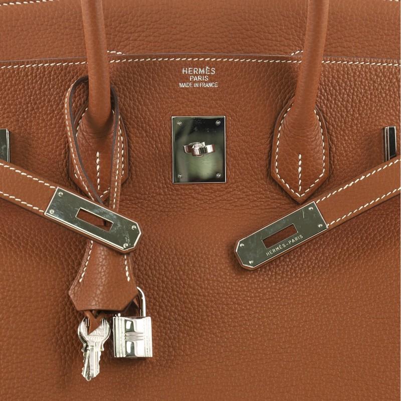 Hermes Birkin Handbag Gold Clemence with Palladium Hardware 35 2