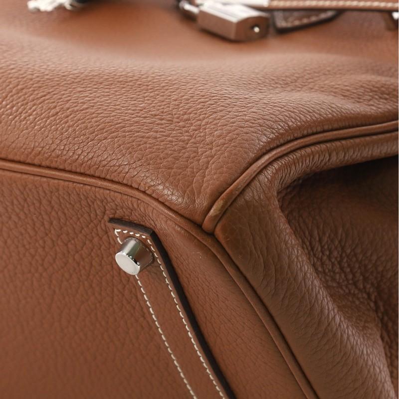 Hermes Birkin Handbag Gold Clemence with Palladium Hardware 35 3