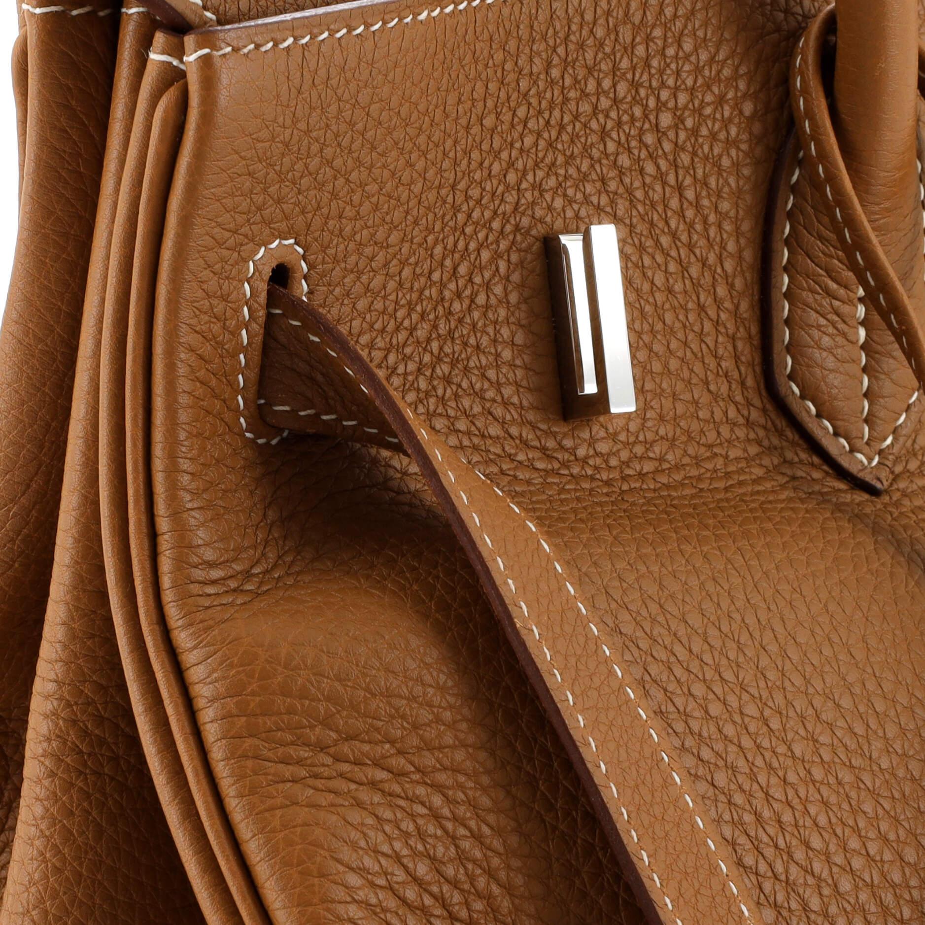 Hermes Birkin Handbag Gold Clemence with Palladium Hardware 35 For Sale 4