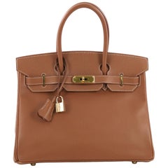 Hermes Birkin Handbag Gold Courchevel with Gold Hardware 30
