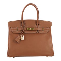 Hermes Birkin Handbag Gold Courchevel with Gold Hardware 30