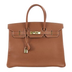 Hermes Birkin Handbag Gold Courchevel with Gold Hardware 35