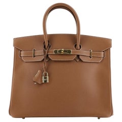 Hermes Birkin Handbag Gold Courchevel With Gold Hardware 35