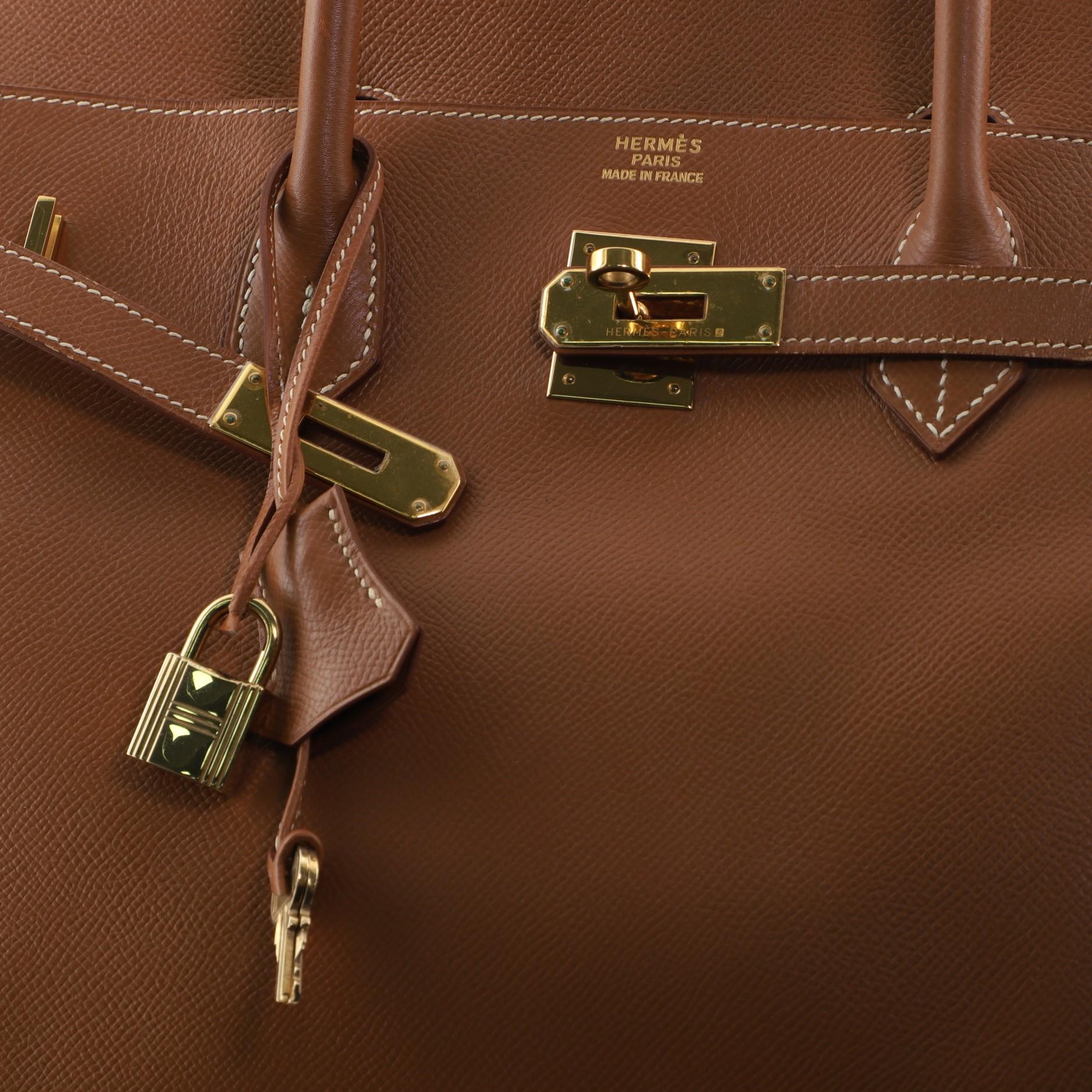 Hermes Birkin Handbag Gold Courchevel with Gold Hardware 40 1