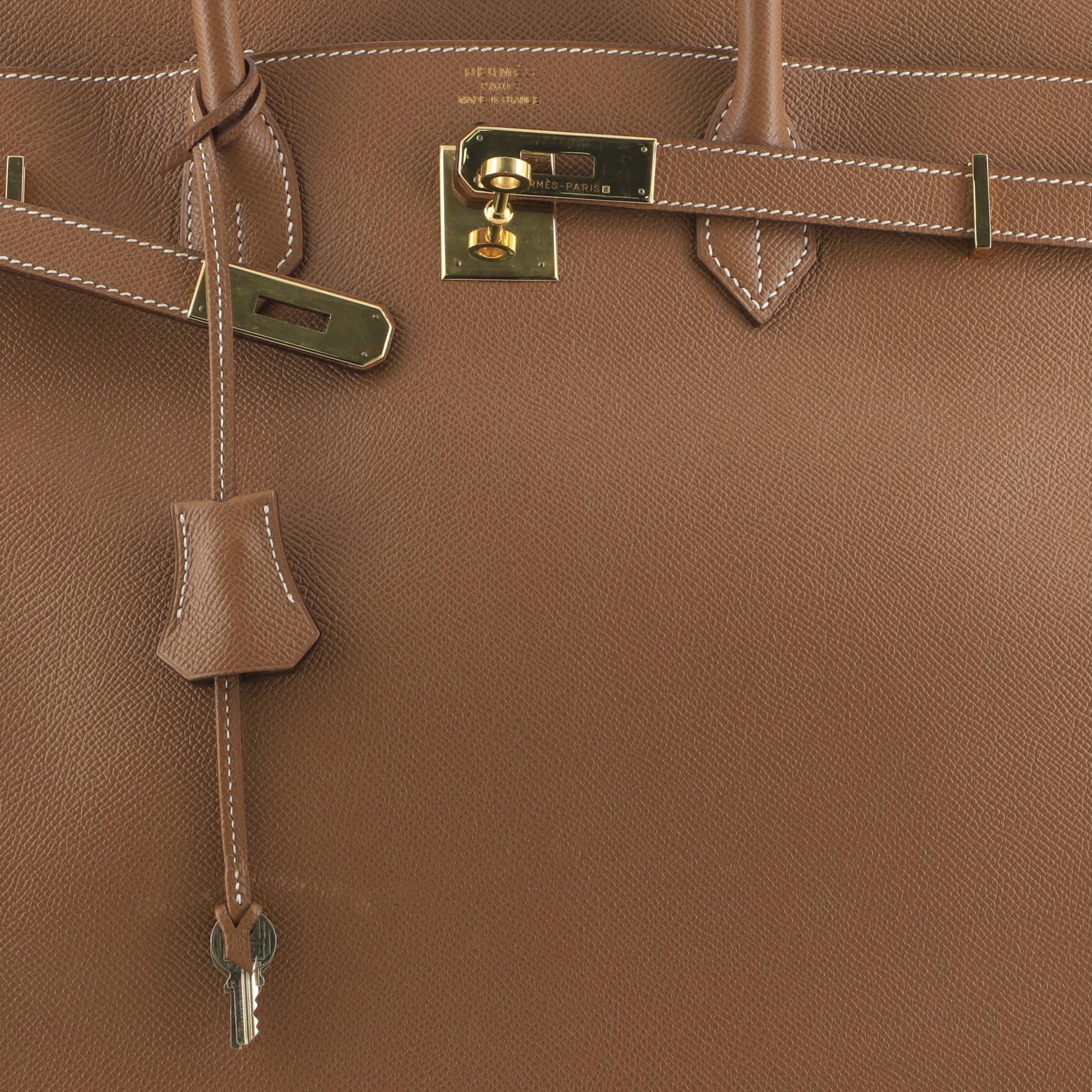 Hermes Birkin Handbag Gold Courchevel with Gold Hardware 40 4