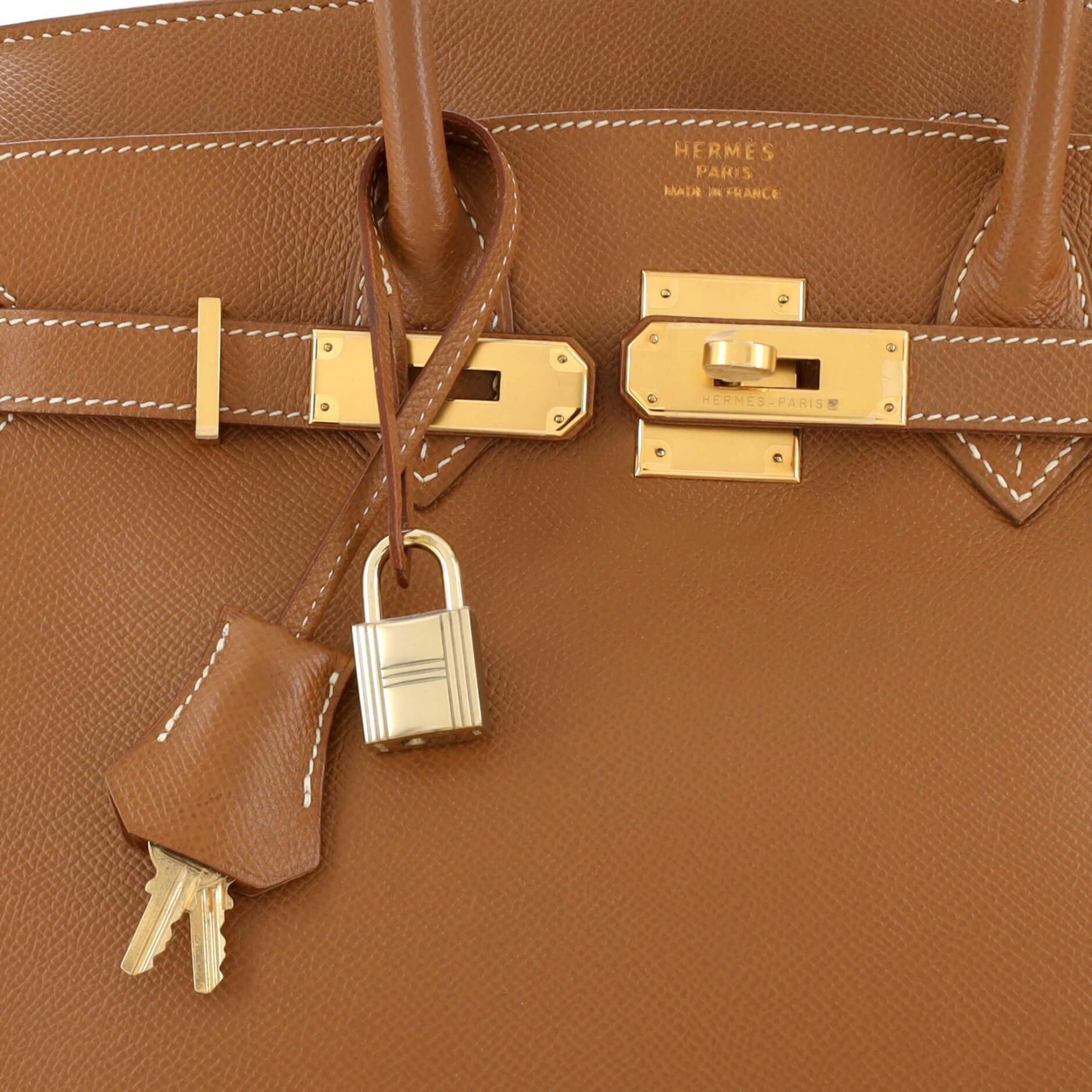 Hermes Birkin Handbag Gold Epsom with Gold Hardware 30 3