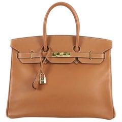 Hermes Birkin Handbag Gold Epsom with Gold Hardware 35