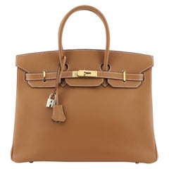 Hermes Birkin Handbag Gold Epsom with Gold Hardware 35
