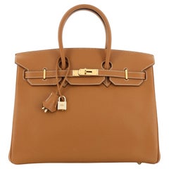 Hermès Birkin Handtasche Gold Epsom mit Goldbeschlägen 35