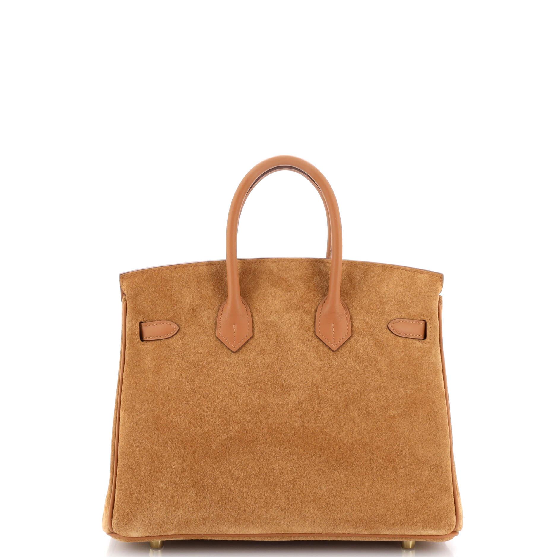Women's Hermes Birkin Handbag Gold Grizzly and Swift with Gold Hardware 25