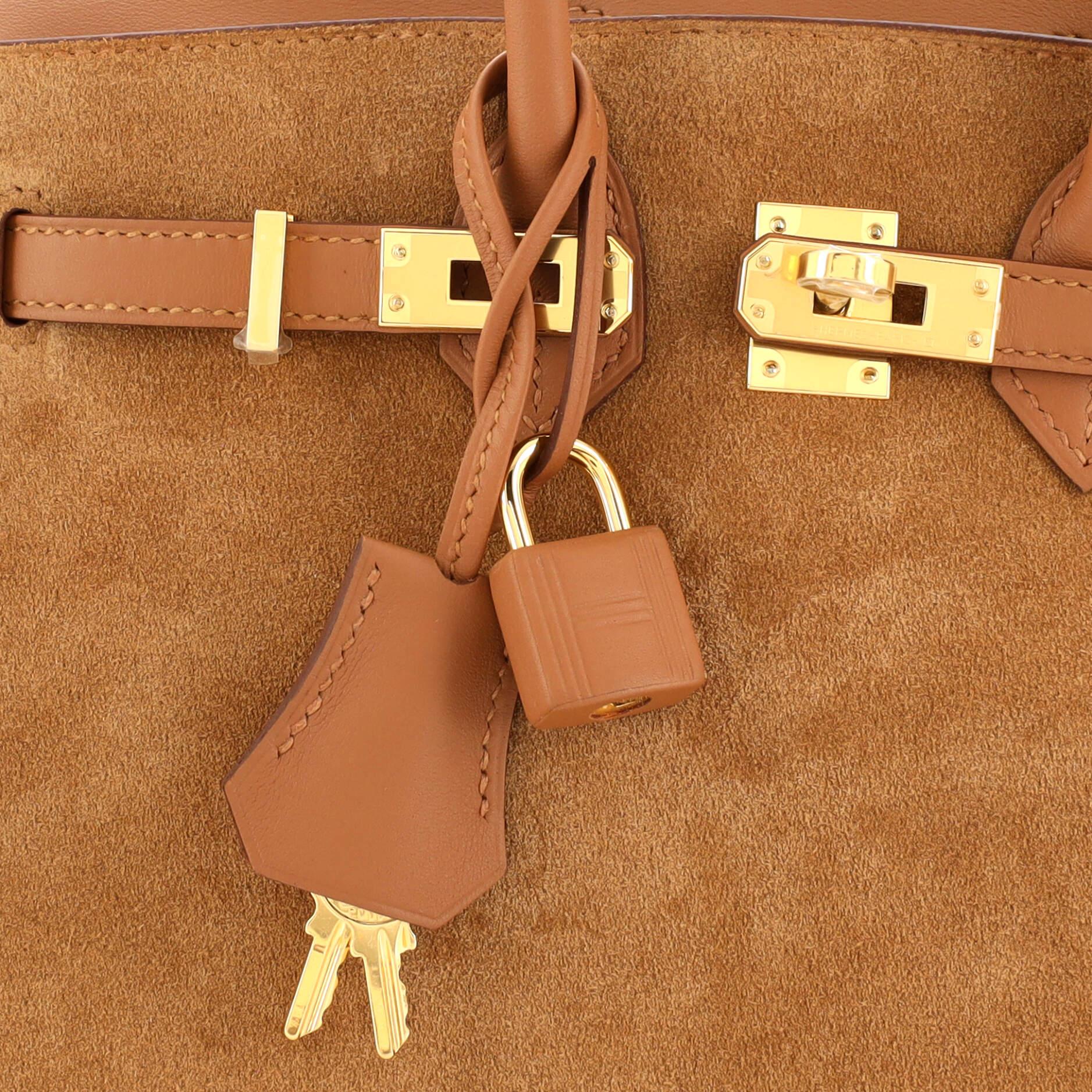Hermes Birkin Handbag Gold Grizzly and Swift with Gold Hardware 25 3