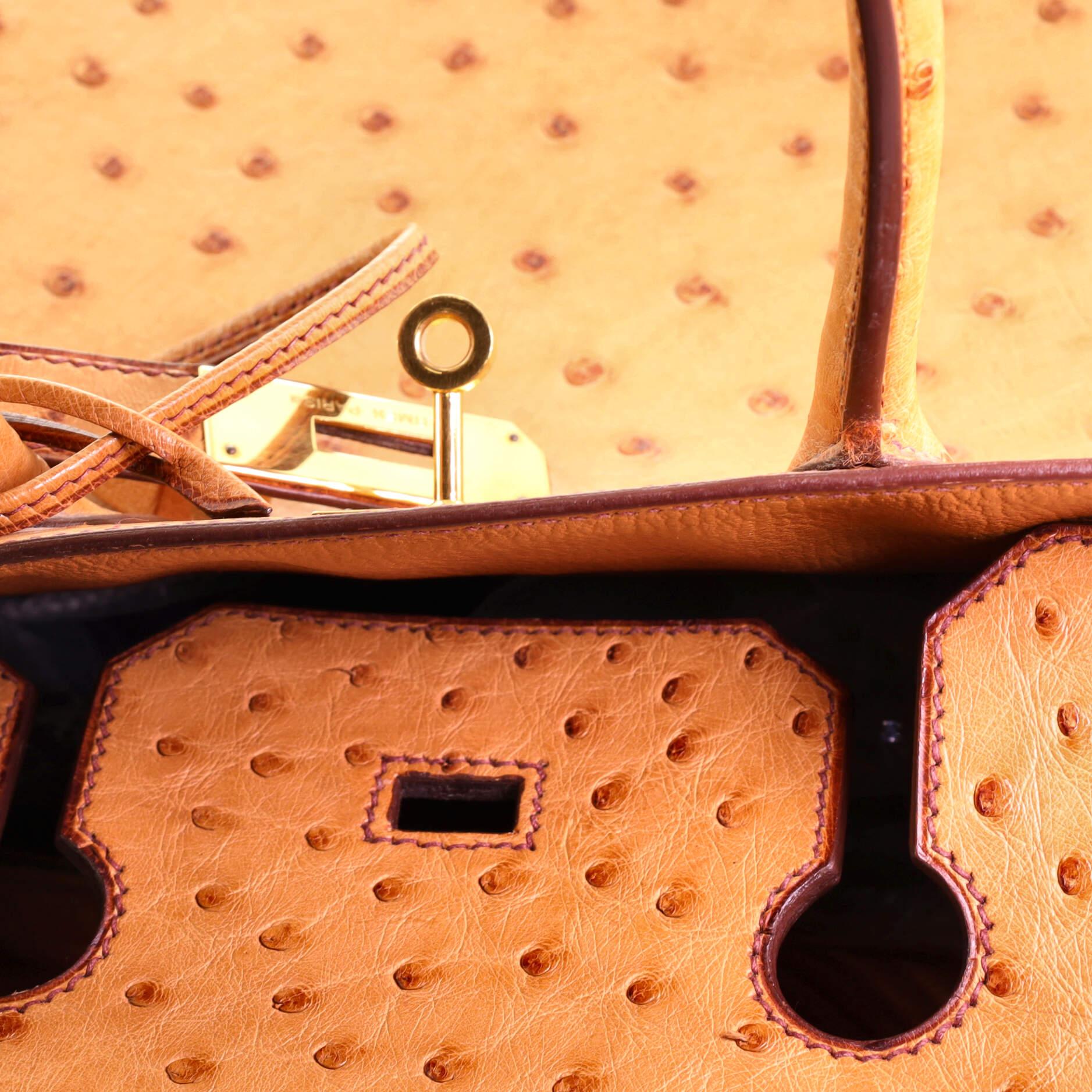 Hermes Birkin Handbag Gold Ostrich with Gold Hardware 35 6