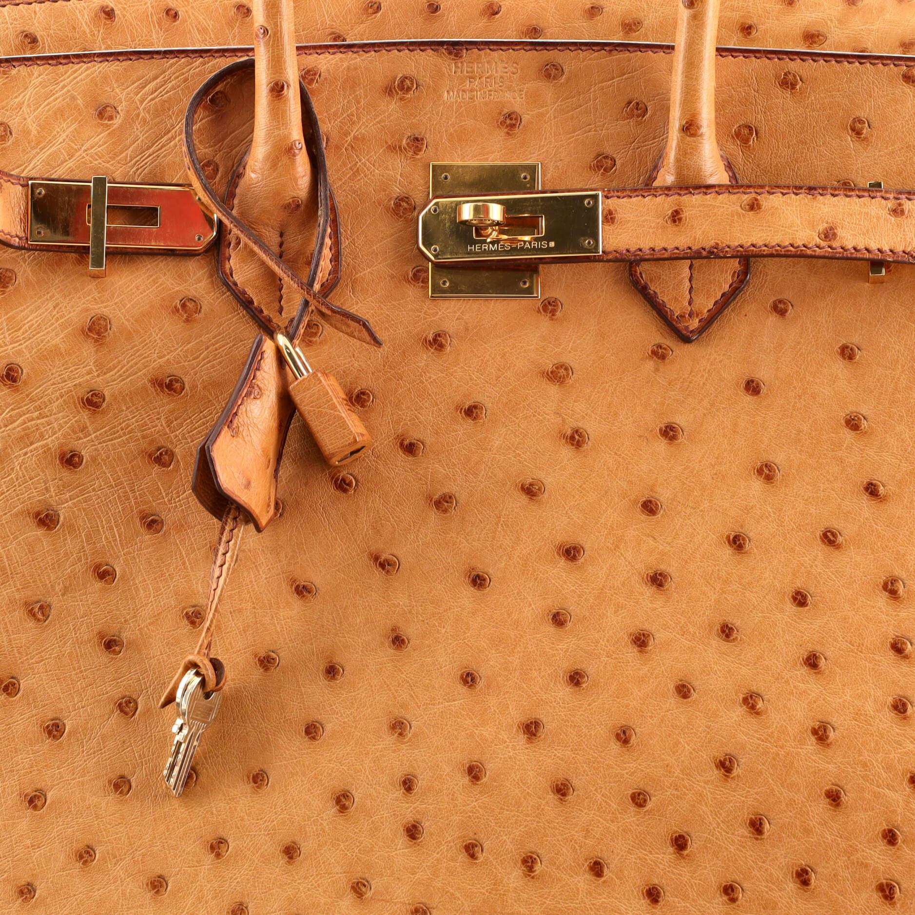 Hermes Birkin Handbag Gold Ostrich with Gold Hardware 35 2