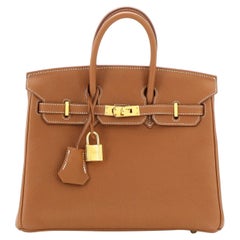 Hermes Birkin Handbag Gold Togo with Gold Hardware 25