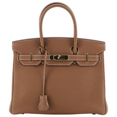 Hermes Birkin Handbag Gold Togo with Gold Hardware 30