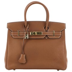 Hermes Birkin Handbag Gold Togo with Gold Hardware 30