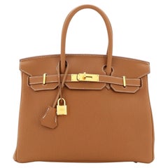 Hermes Birkin Handbag Gold Togo with Gold Hardware 30