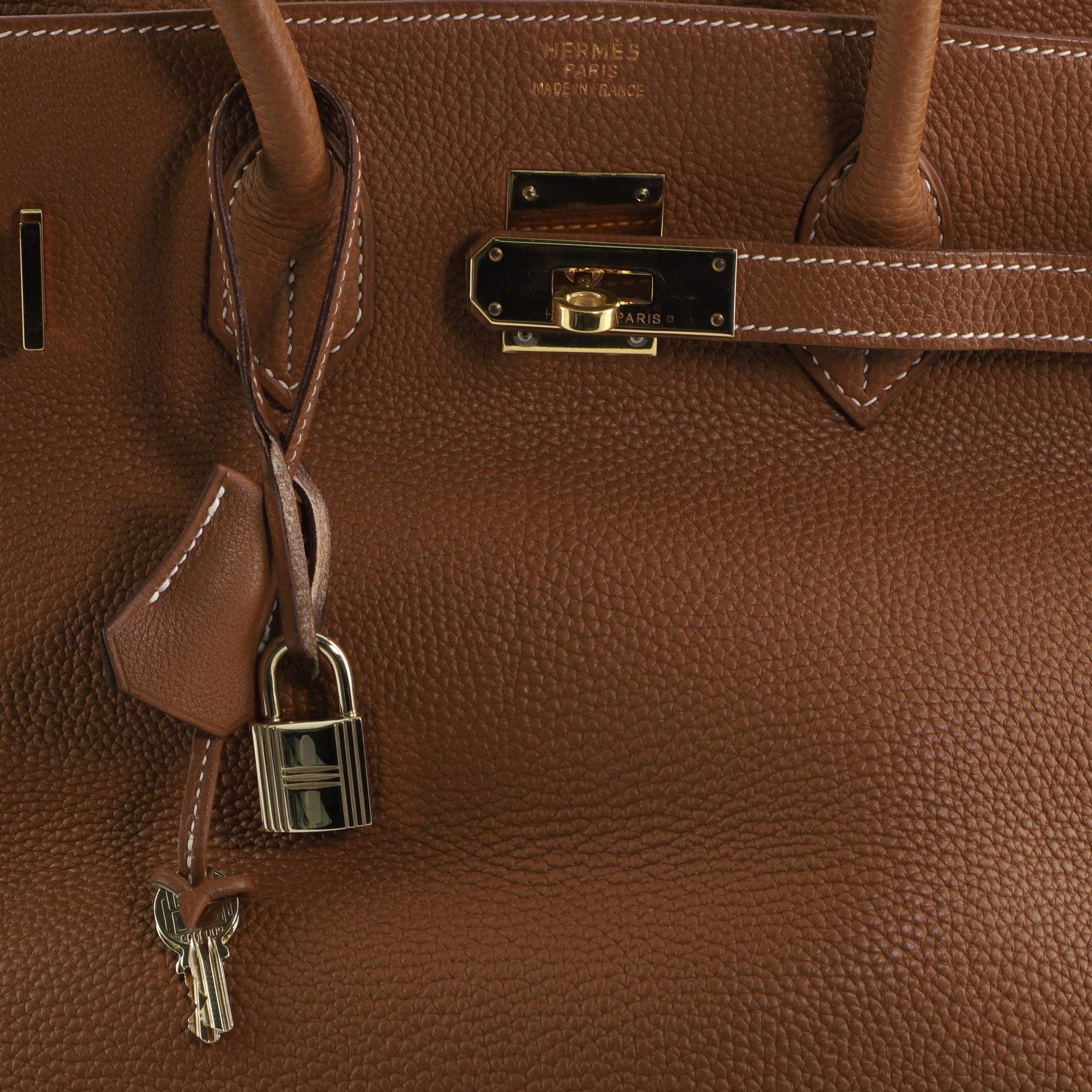 Hermes Birkin Handbag Gold Togo with Gold Hardware 35 6