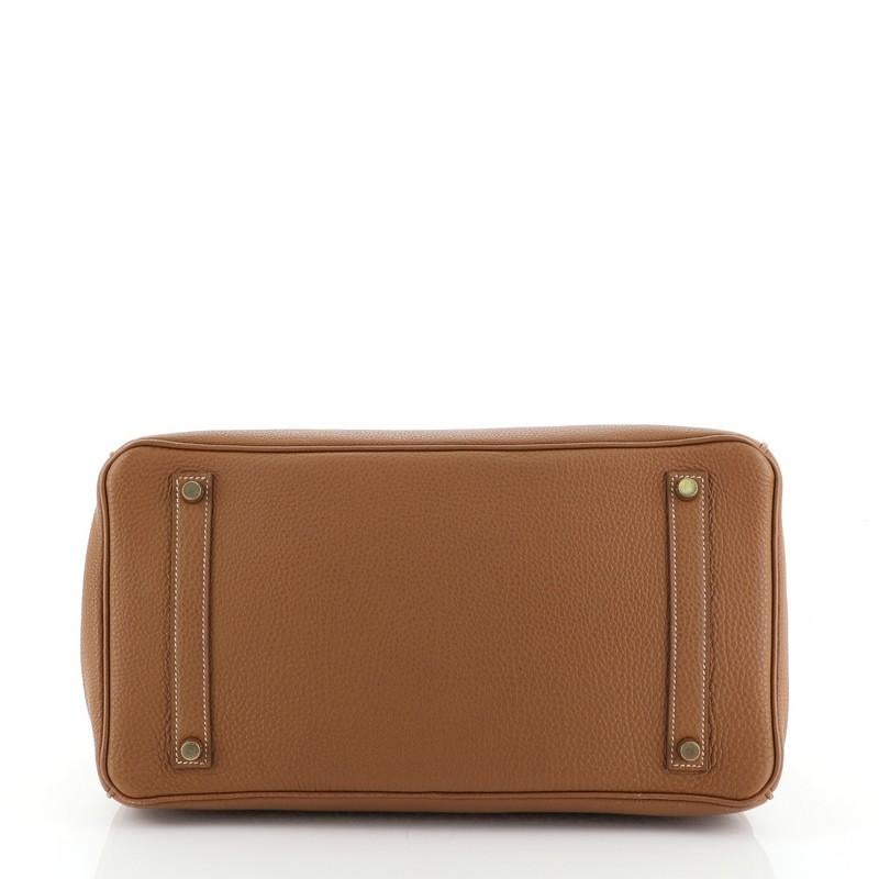 Brown Hermes Birkin Handbag Gold Togo with Gold Hardware 35