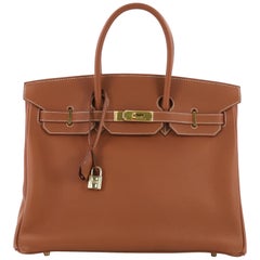 Hermes Birkin Handbag Gold Togo with Gold Hardware 35