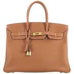 Hermes Birkin Handbag Gold Togo with Gold Hardware 35