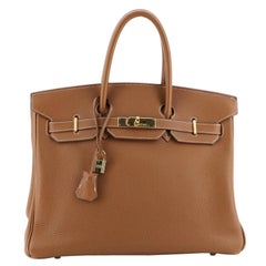Hermes Birkin Handbag Gold Togo with Gold Hardware 35
