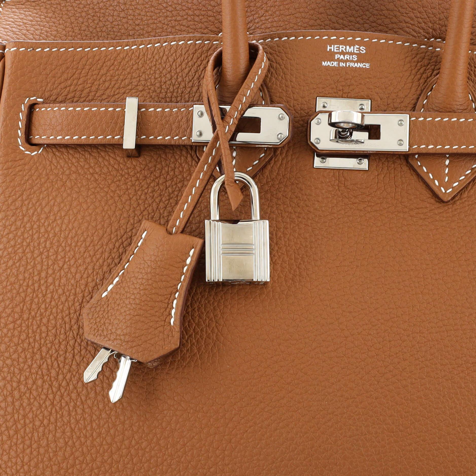 Hermes Birkin Handbag Gold Togo with Palladium Hardware 25 3