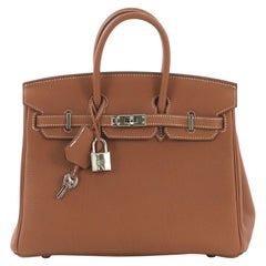 Hermes Birkin Handbag Gold Togo with Palladium Hardware 25