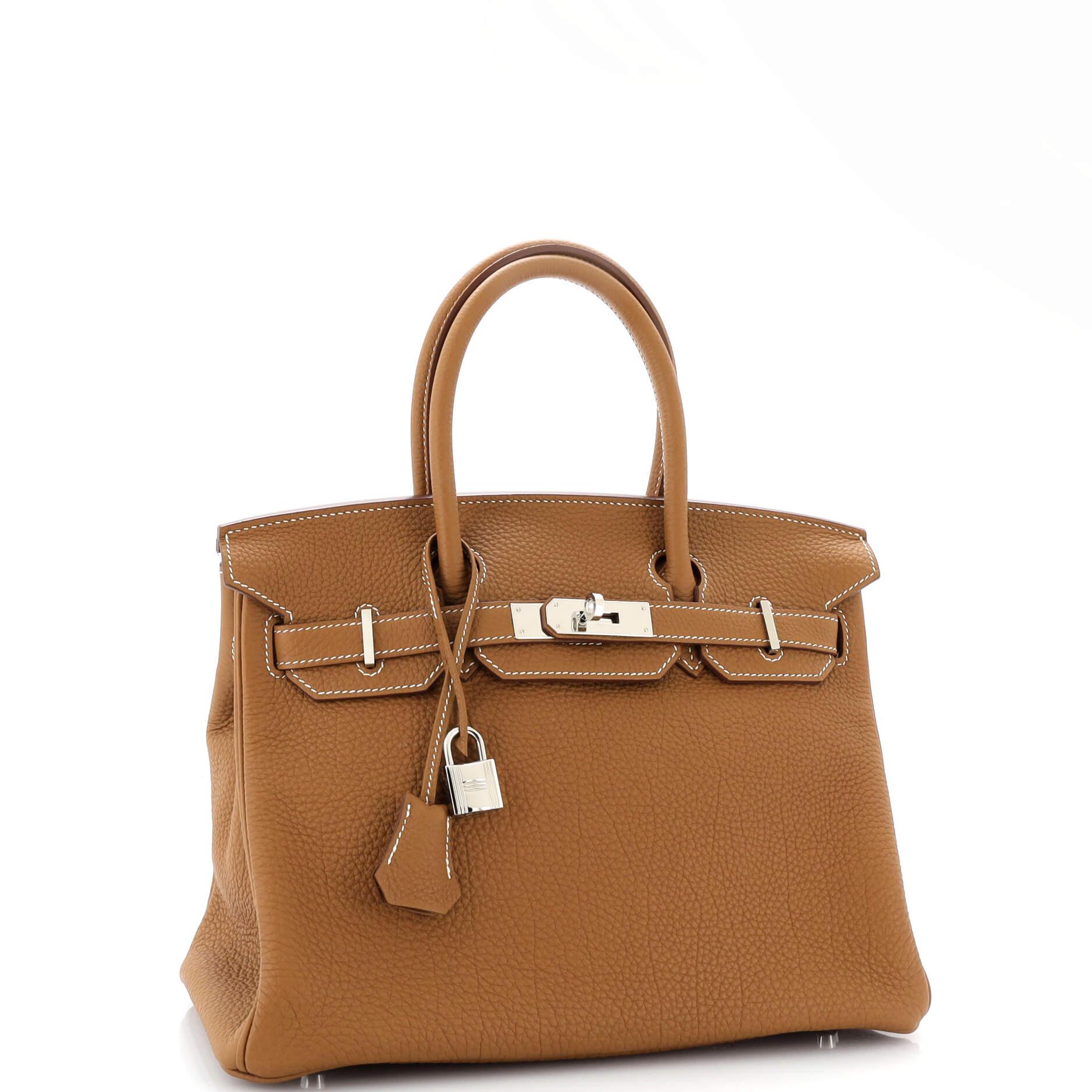 Hermes Birkin Handbag Gold Togo with Palladium Hardware 30 In Good Condition In NY, NY