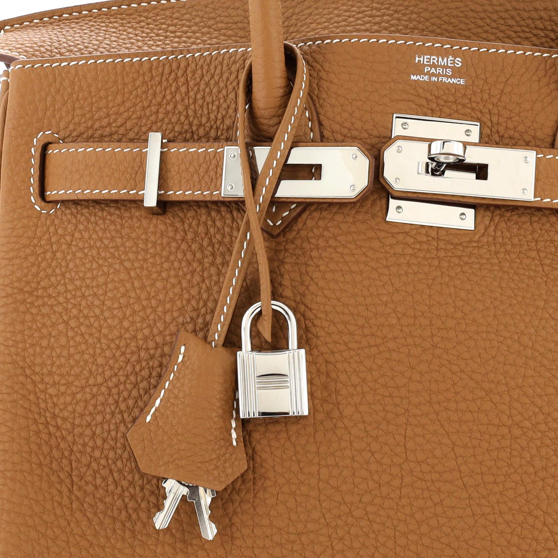 Hermes Birkin Handbag Gold Togo with Palladium Hardware 30 3