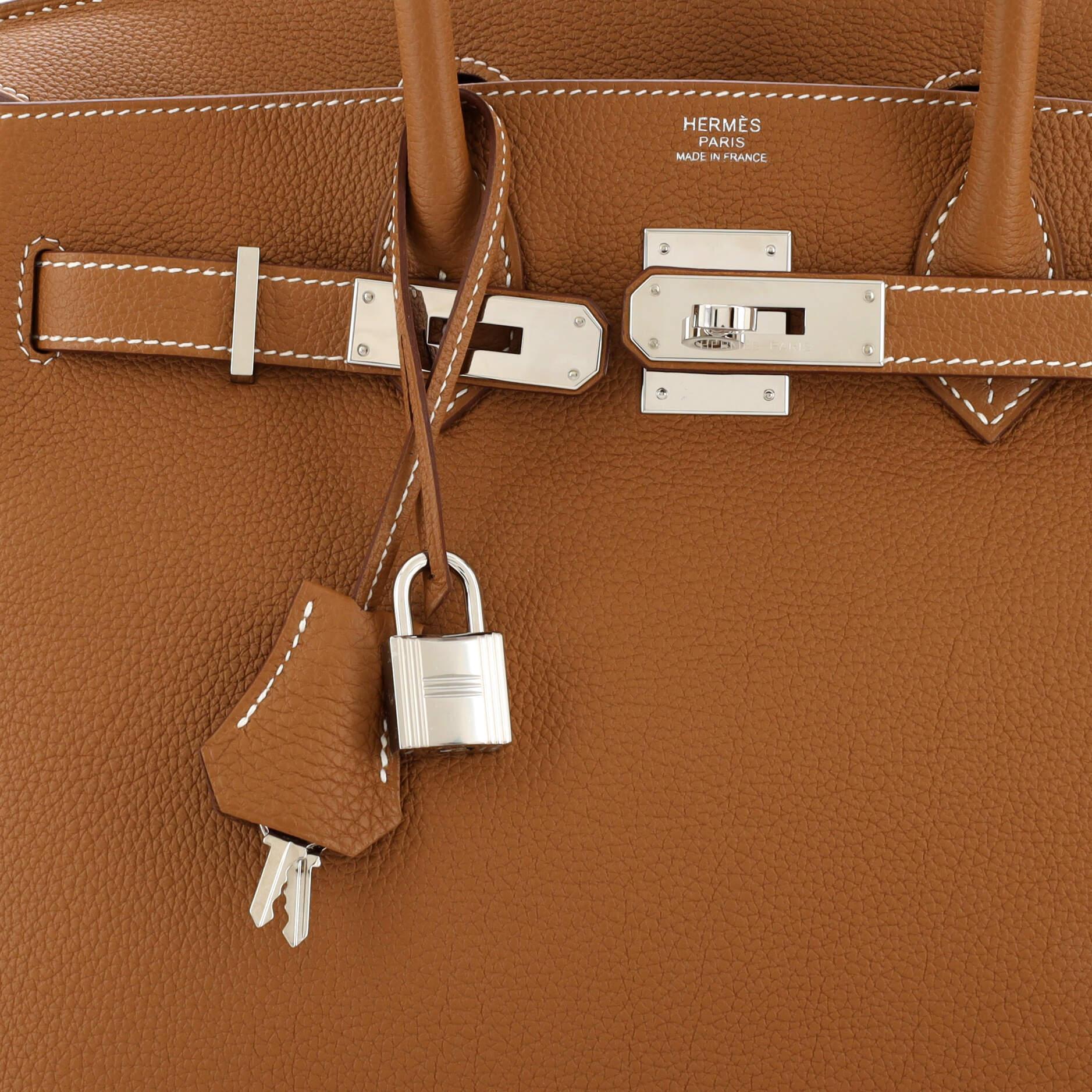 Hermes Birkin Handbag Gold Togo with Palladium Hardware 30 3