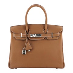Hermes Birkin Handbag Gold Togo With Palladium Hardware 30