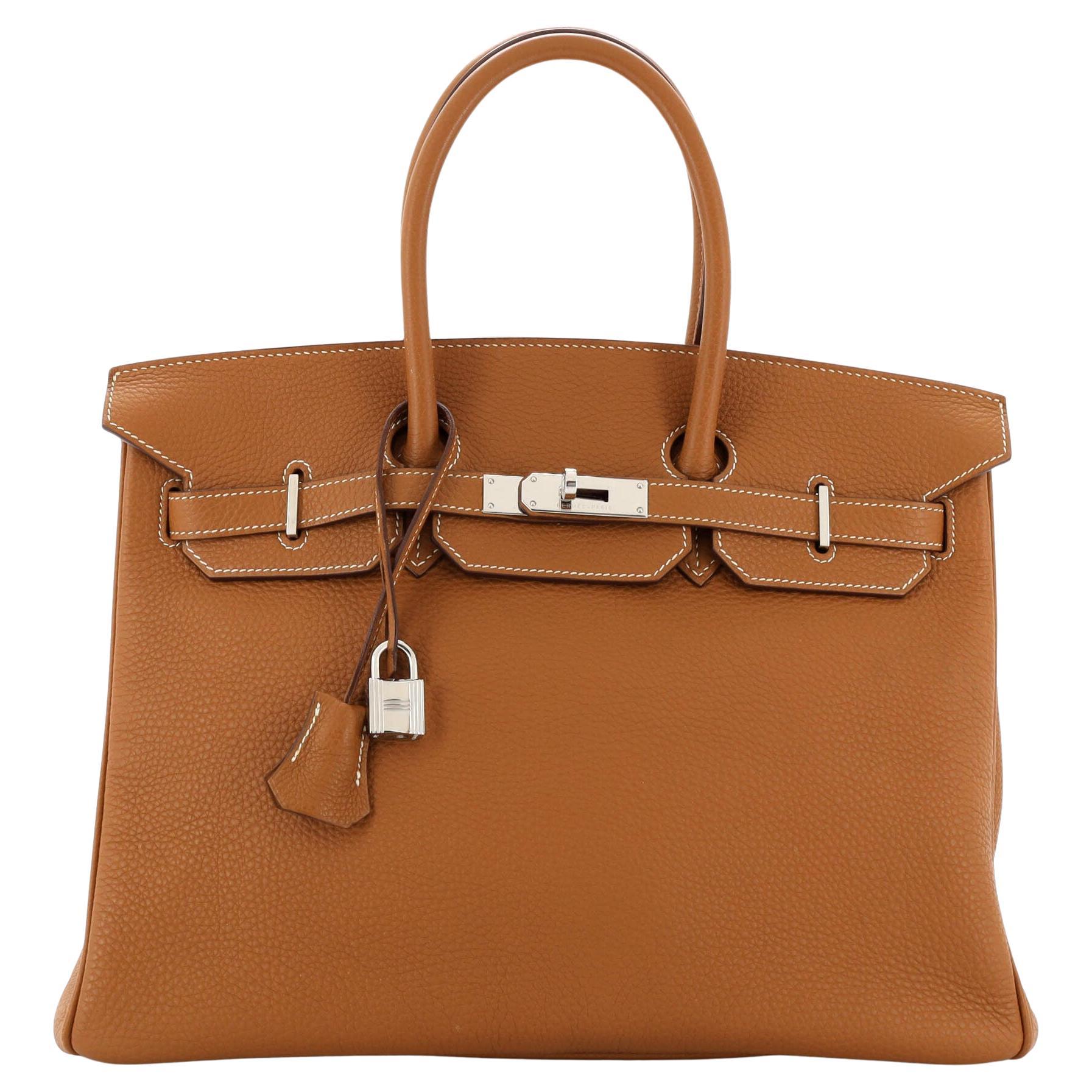 Hermes Birkin Bag in Etoupe Taupe color Togo with Gold, 35 cm size at  1stDibs