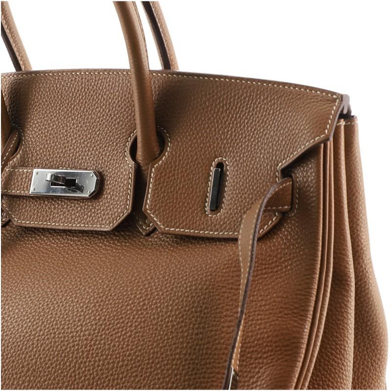 Hermes Birkin Handbag Gold Togo with Ruthenium Hardware 35 5